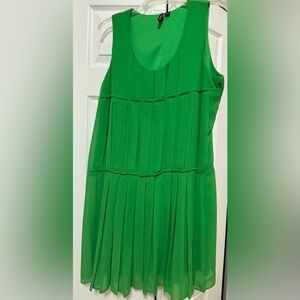 Green Milano pleated dress